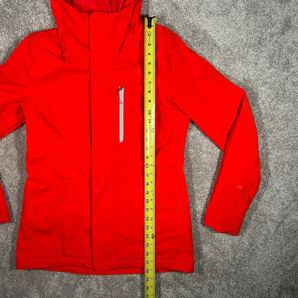 The North Face Womens Red Hooded Ski Jacket Shell Full Zip Small Powder Skirt - Picture 6 of 10